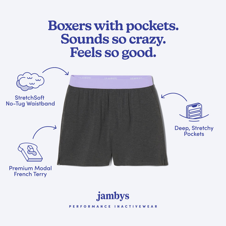 Jambys S Boxers Briefs Women’s Pockets Shorts Blue Pull On Sleep Pajama Pj